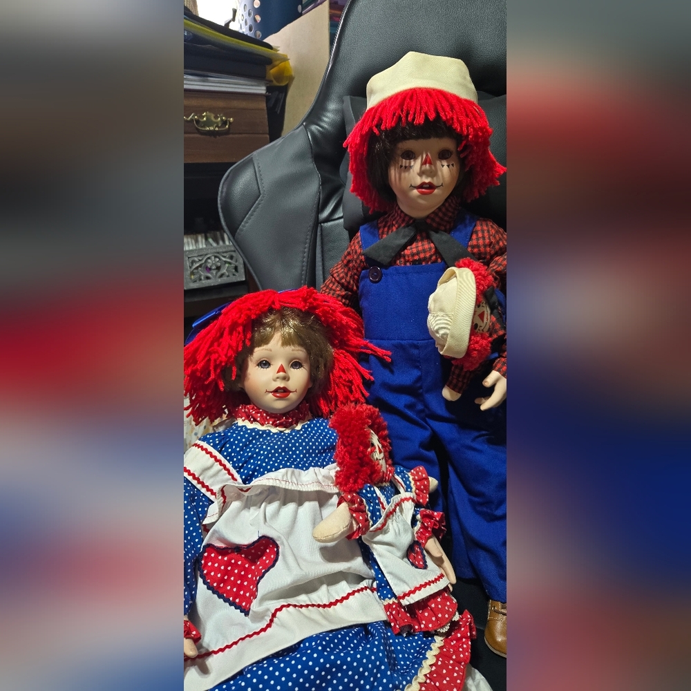 Raggedy Ann And Raggedy Andy Doll Set By Danberry Mint
